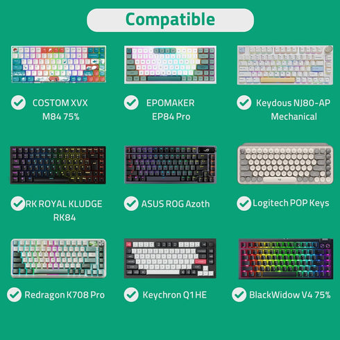 GEEKRIA 75% V4 75%, B75 Q1 HE/Q1 S75 84 Keyboard Hard Shell Case, Compatible with Razer BlackWidow YUNZII PRO, Keychron