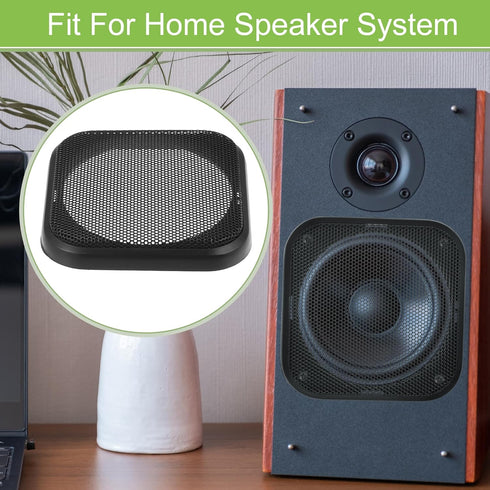 ACROPIX Universal 4" Car Speaker Grills Cover, Mesh Square Audio Speaker Subwoofer Protector Case, Pack of 4