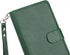 Jaorty Wallet Case for iPhone XR, 9 Card Slots, Wrist Strap, Zipper Cash Pocket, Shockproof Slim Case (Dark Green)