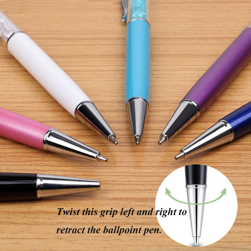 Besgoods Stylus Pens 6Pcs Crystal 2 in 1 Slim Capacitive & Ballpoint Pen for Touch Screens, Sky Blue Pink Purple Royal