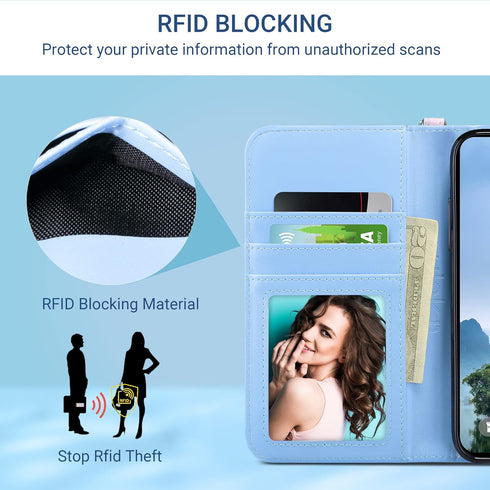 ULAK iPhone 11 Wallet Case for Women, PU Leather Flip Cover with Card Holder Kickstand, Shockproof Protective Case