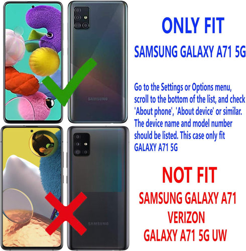 STARSHOP Compatible Samsung Galaxy A71 5G Phone Case with Tempered Glass Screen Protector, Blue