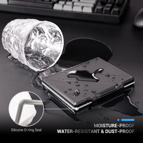 2 Slots Hard Drive Case for 2.5 inch SSD, Water Resistant and Shockproof Storage Protection Box for 2.5'' SSD Carrying