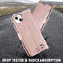 MONASAY 5G Wallet Case for iPhone 14/13, 6.1" Flip Folio Leather, RFID Blocking, Credit Card Holder, Rosegold + Glass