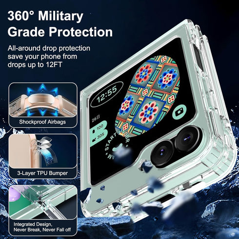 Samsung Galaxy Z Flip7 FE Case, Clear Anti Yellowing Phone Cover with Lanyard Wrist Strap for Ultra-Thin Protection