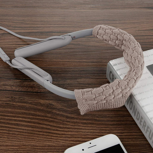 Geekria 2PCS in-Ear Knit Fabric Headband Cover for Sony WI-1000XM2, WI-1000X, WI-C400 Bluetooth Headset (Light Brown)