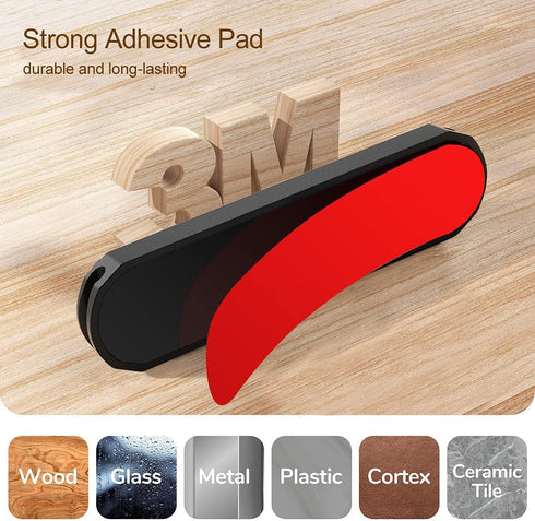 Magnetic Cable Holder with 6 Slots, Self Adhesive Cable Clips for USB Cord Management Under Desk (Black)