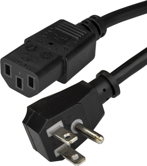 StarTech.com 10ft (3m) Computer Power Cord, Flat NEMA 5-15P to C13, 10A 125V, Black Replacement AC Power Cable - UL