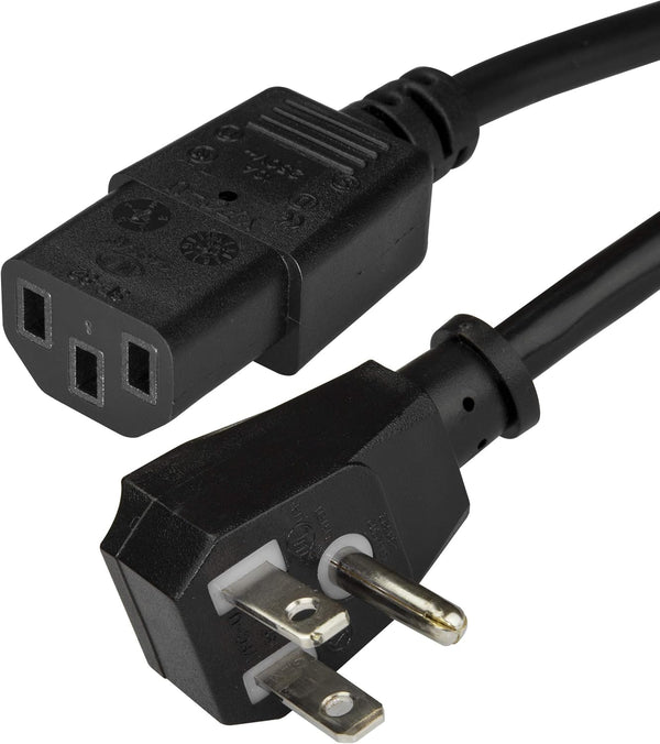 StarTech.com 10ft (3m) Computer Power Cord, Flat NEMA 5-15P to C13, 10A 125V, Black Replacement AC Power Cable - UL