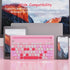 HUO JI Wireless Keyboard - Multi-Device Bluetooth and 2.4G Dual Mode for iPad, iPhone, PC, Smart TV, Pink