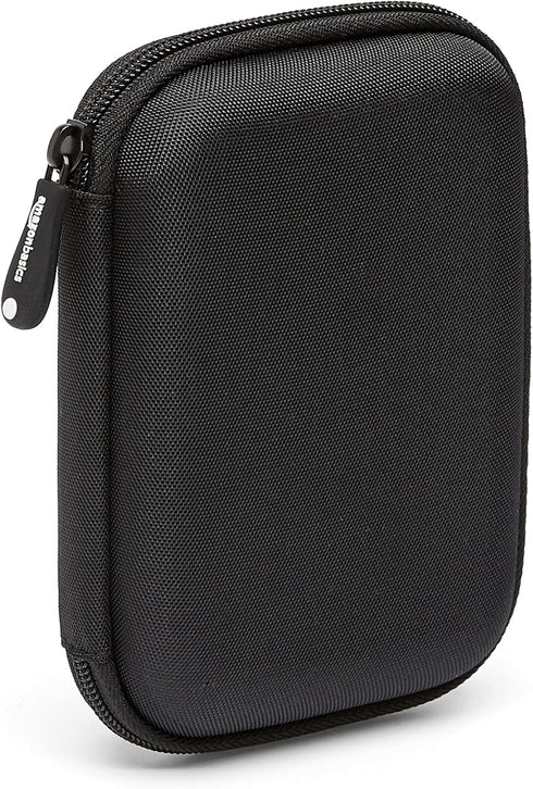 Amazon Basics Compact Black Hard Drive Carrying Case with Secure Strap and Mesh Storage