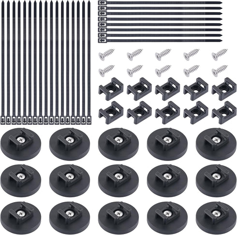 Magnetic Cable Zip Tie Mounts, 15 Pcs Heavy Duty Magnet Wire Holder