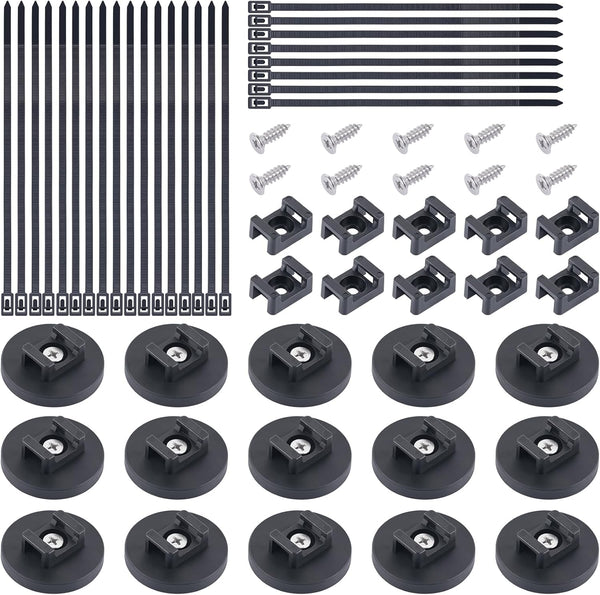 Magnetic Cable Zip Tie Mounts, 15 Pcs Heavy Duty Magnet Wire Holder