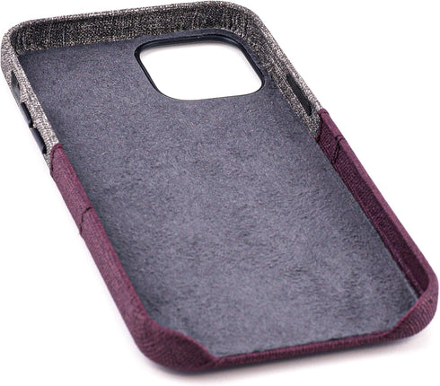 Dockem Wallet Case for iPhone 12 & 12 Pro, Built-in Metal Plate for Magnetic Mounting, Maroon and Grey