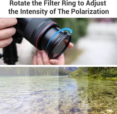 JJC 58mm T7 T6 T5 T100 4000D T8i T7i T6s T6i T5i T4i T3i T2i T1i SL3 SL2 SL1 18-55mm 58mm Circular Polarizer Polarizing