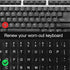 Xinjoduz 4 PCS Universal English Keyboard Letter Stickers, Black Background with White Lettering, Keyboard Stickers