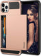 Vofolen Compatible with iPhone 12 Pro Case, Wallet Cover with Credit Card Holder, Anti-Scratch Dual Layer, Rose Gold