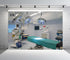 BELECO Hospital Backdrop 9x6ft Fabric Operating Room Backdrop Doctor Surgery Anesthesia Bed Sickbed