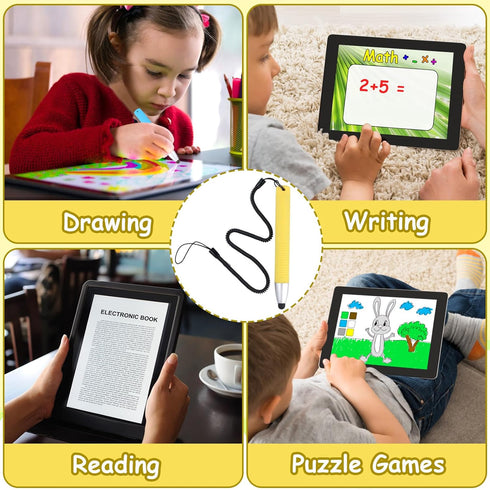 Kid Stylus Pen for Touch Screens, Sensitive Capacitive Stylus Pen for Smartphones Tablets (Yellow)