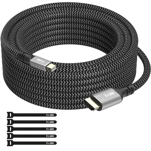 4K Mini DisplayPort to HDMI Cable 15FT, [4K@60Hz, Gold-Plated Plugs, Aluminum Shell,