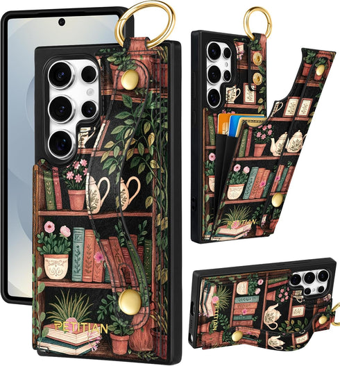 Petitian for Samsung Galaxy S25 Ultra Wallet Stand Case - Women Girls Cute