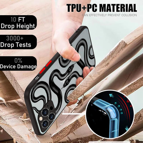 Bling Camera Lens Protector Case for iPhone 11 Pro Max, Cute Fashion Luxury Black Snake Pattern