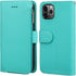 KIHUWEY Wallet Case for iPhone 12 Pro Max, Premium Leather Zipper with Card Holder and Wrist Strap - Mint Green
