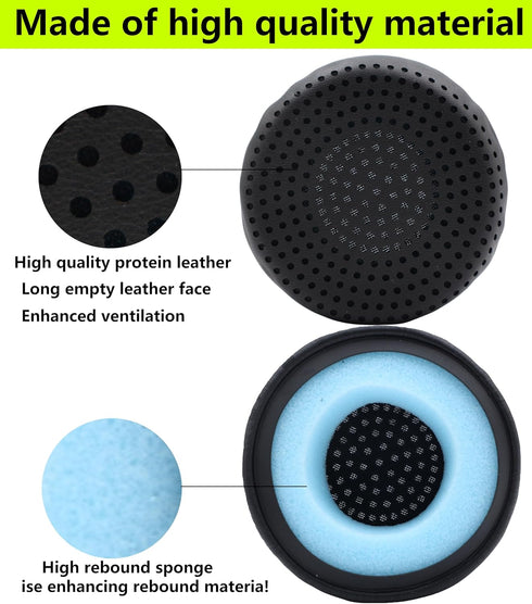 Skullcandy Grind Wireless Earphones Replacement Ear Pads - Black Porous Leather-Faced Repair Accessories