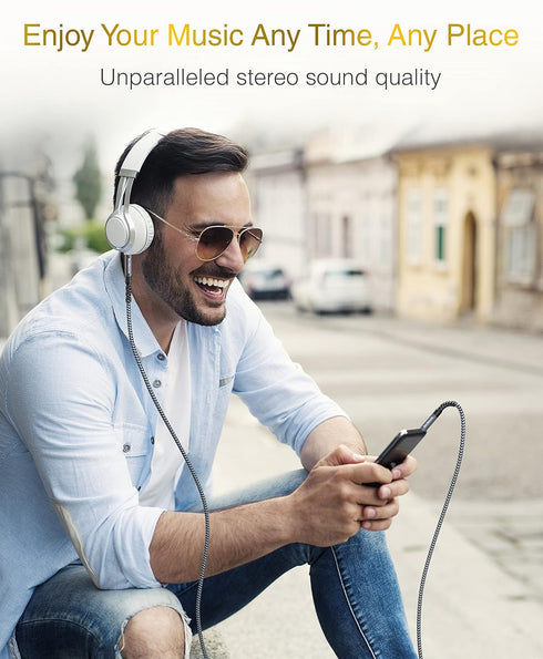 BlueRigger 3.5mm Stereo Audio Cable (15FT, 24K Gold Plated Jack, Male to Male, Hi-Fi Sound) Aux Cord for Headphones,