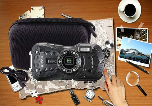 WERJIA Hard Carrying Case for Ricoh WG-90/WG-80/WG-60/WG-50/WG-70 Digital Camera, Black