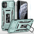 iPhone 11 Case by SunStory (Z_Green) - Military-Grade, HD Screen Protector, Slide Camera Cover & Kickstand.