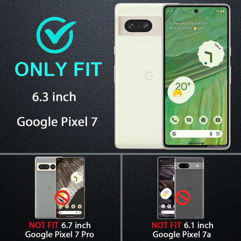 for Google Pixel 7 Case, Military Grade 3 in 1 Heavy Duty Shockproof/Drop Proof/Dust Proof Case with 2Pcs Tempered Glass Screen Protector (Aqua Blue/Pink)