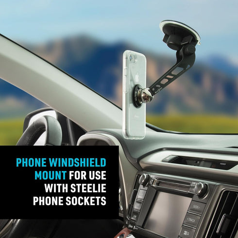 Nite Ize Steelie Windshield Mount - Phone Holder for Car Windshield - Alternative to Car Dashboard & Vent Phone Mounts