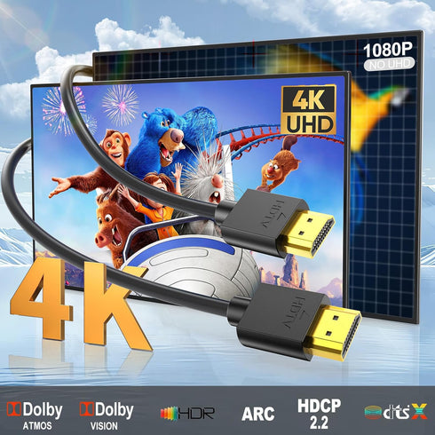 3 10-Pack 4K 3FT 2.0 4K@60Hz/2K@144Hz/ 1080P,HDCP 2.2, PS5, PS4, FT HDMI Cable Black, HDMI Cord High Speed Shielded