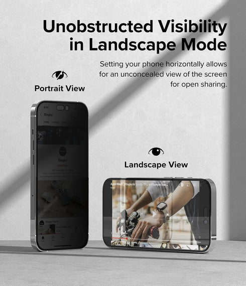 Ringke Privacy Glass Screen Protector for iPhone 14 Pro Max, Anti-spy Full-Coverage Tempered Glass
