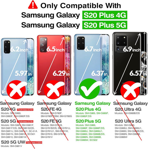 Rayboen for Samsung Galaxy S20 Plus Case, Crystal Clear Shockproof Protective Durable Slim Fit Phone Cover for Galaxy