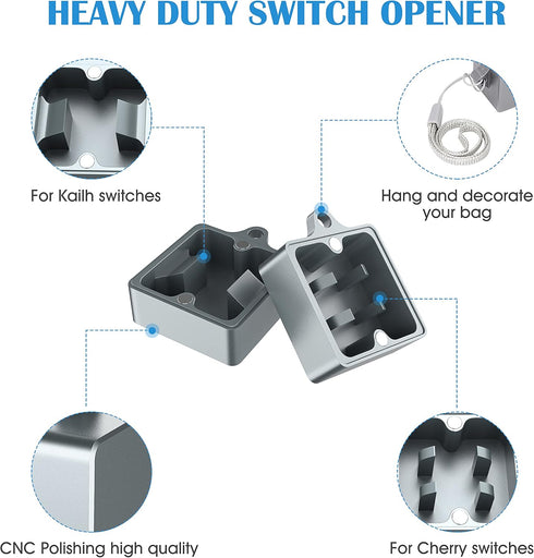 HONKID Switch Opener, Aluminum Keyboard Switch Opener for Cherry MX, Gateron, Kailh, Outemu, Akko, Panda Switches (Grey)