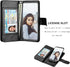 NJJEX for Galaxy S8+ Case - PU Leather Wallet Case with 9 Card Slots, Detachable Kickstand, Black