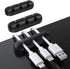 SOULWIT Cable Holder Clips, 3-Pack Silicone Self-Adhesive Cord Organizer for Desktop USB Charging & Power Cables