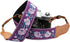 Padwa Lifestyle Purple Flowers Embroidered Camera Strap, 2" Cotton Vintage Straps with Double Layer Cowhide Ends