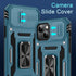 DEERLAMN Case for iPhone 15 with Slide Camera Cover + Screen Protector (2 Packs), Military Grade Shockproof - Light Blue