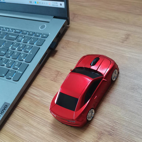 Wireless Car Mouse, Cool Car Shape 2.4Ghz Mouse for Laptop, PC, Mac (Red)