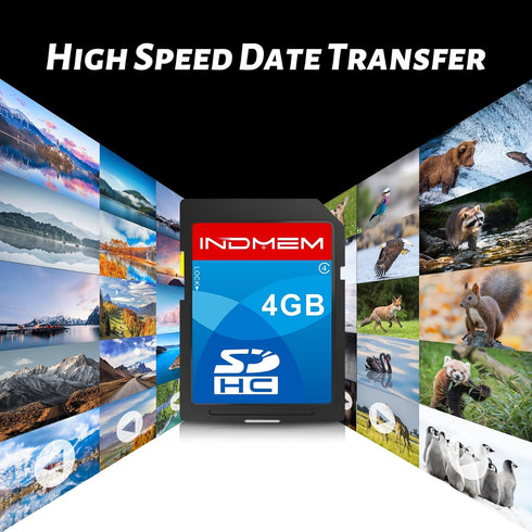 INDMEM SD Card 4GB, 8 Packs Class 4 Flash Memory Card, MLC Standard Secure Digital Cards for Camera