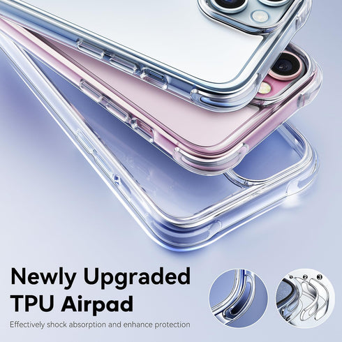 Mkeke Clear iPhone 15 Case - Slim, Shockproof Bumper, Military-Grade Drop Protection, Not Yellowing - 2023 Model