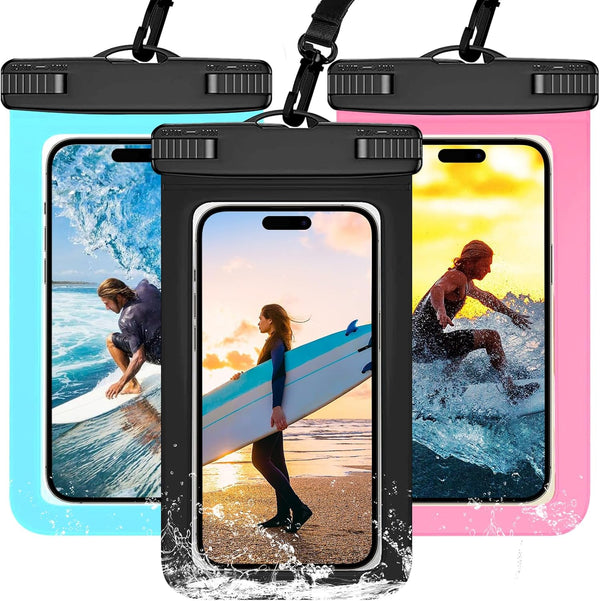 3 Pack IPX8 Waterproof Phone Pouch, Universal Dry Bag Phone Protector for iPhone 15 14 13 12 11 Pro Max Plus XS XR X 8