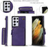 Asuwish Wallet Case for Samsung Galaxy S21 Ultra 5G - Leather, Zipper Card Holder, Tempered Glass Protector, Purple.