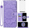 Samsung Galaxy S9 Plus Wallet Case with Tempered Glass Screen Protector, Leather Flip Cover (Purple)