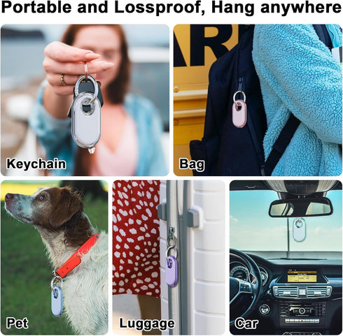 4-Pack Samsung Smart Tag 2 Case with Key Ring, Full-Wrapped IPX8 Waterproof TPU Cover for Galaxy SmartTag2,