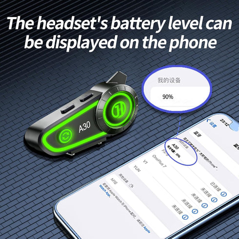 Motorcycle Helmet Speakers, Bluetooth Headset with Automatic Answer, 120 Hours Playing Time, High Sound Quality
