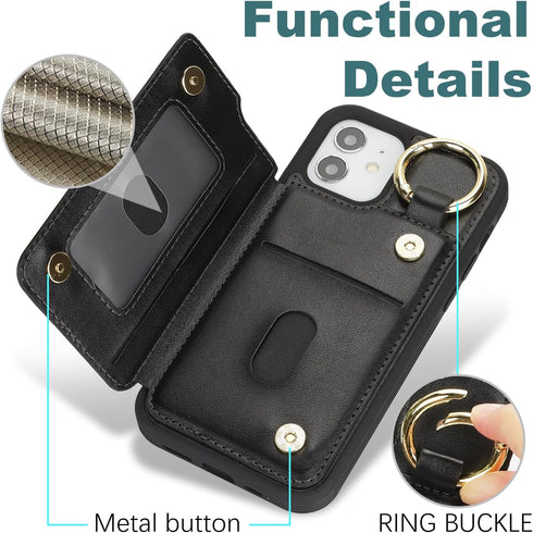 Visit the Store 12 12 for iPhone case Wallet with Card Holder for Women Men Shockproof Phone case iPhone pro